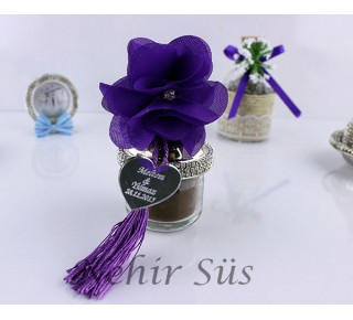 Kubbeli Kavanoz Taşlı Kahveli