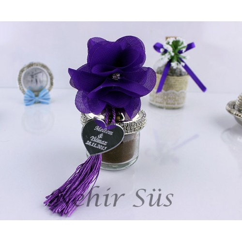 Kubbeli Kavanoz Taşlı Kahveli