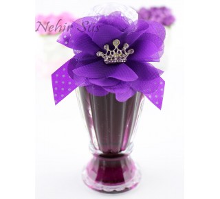 Küçük Vazo Kolonya Şişesi Mor