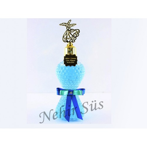 Mavi Büyük Kristal Şişe