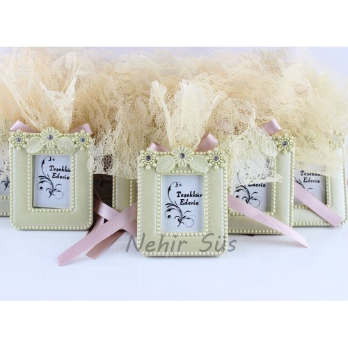 Somon Tüllü Taşlı Çerçeve