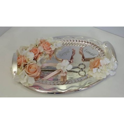 Söz Nişan Malzemeleri - Somon yüzük tepsisi